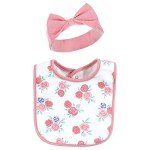Cute Baby Bib and Matching Headband Set