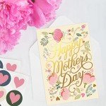 16 Pack Gold Mother's Day Greeting Cards Set