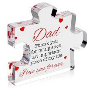Engraved Acrylic Block Puzzle Gift for Dad
