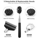Telescoping Back Scratcher with 4 Detachable Heads