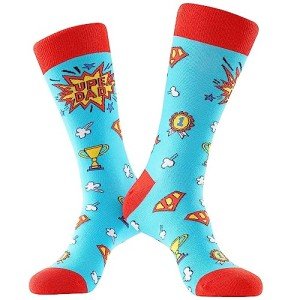 Funny Super Dad Socks for Men and Grandpa