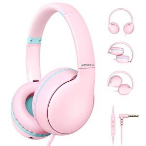 Pink Kids Headphones with HD Microphone and Share Port