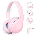 Pink Kids Headphones with HD Microphone and Share Port