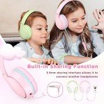 Pink Kids Headphones with HD Microphone and Share Port