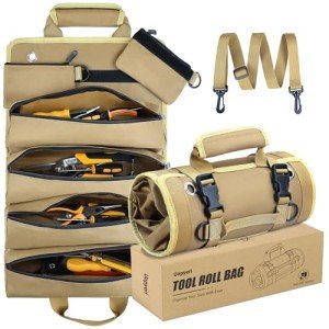 Compact Roll-Up Tool Bag with 2 Pouches