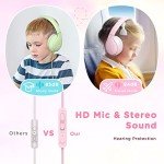 Pink Kids Headphones with HD Microphone and Share Port