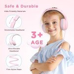 Pink Kids Headphones with HD Microphone and Share Port