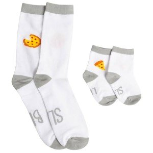 Funny Dad and Baby Pizza Slice Socks
