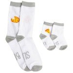Funny Dad and Baby Pizza Slice Socks