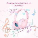 Pink Kids Headphones with HD Microphone and Share Port