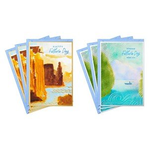 Father's Day Cards Set – Watercolor Landscapes (6 Pack)