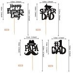 24 Pack Father's Day Cupcake Toppers - Glitter Hats