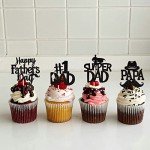 24 Pack Father's Day Cupcake Toppers - Glitter Hats