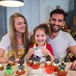 24 Pack Father's Day Cupcake Toppers - Glitter Hats