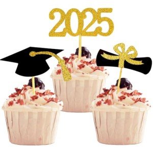 2025 Graduation Cupcake Toppers, 48 Count
