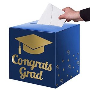 Blue Graduation Card Box Holder for Parties