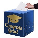 Blue Graduation Card Box Holder for Parties