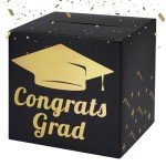 Black Graduation Card Box for Party Decorations