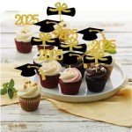 2025 Graduation Cupcake Toppers - 48 Pieces