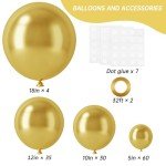 129pcs Metallic Gold Balloons - Party Decoration Kit