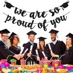 Proud Graduate Black Glitter Banner for Celebrations