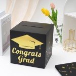 Black Graduation Card Box for Party Decorations