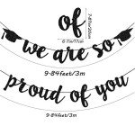 Proud Graduate Black Glitter Banner for Celebrations