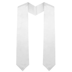 Plain White Graduation Stole for Class of 2024