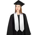 Plain White Graduation Stole for Class of 2024