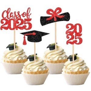36 PCS 2025 Graduation Cupcake Toppers Set