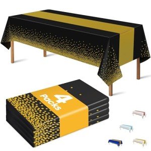Graduation Table Cloths - Black & Gold Pack
