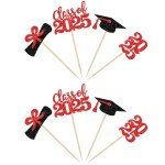 36 PCS 2025 Graduation Cupcake Toppers Set