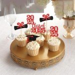 36 PCS 2025 Graduation Cupcake Toppers Set