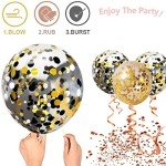 Black Gold Confetti Balloons 50-Pack for Parties