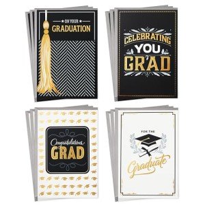 Graduation Card Set - Black and Gold Designs