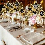 Black and Gold Graduation Party Centerpieces - 36 pcs
