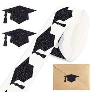Black Graduation Cap Stickers - 600 Pack