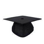 Matte Black Graduation Cap with Tassel and Charm