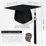 Matte Graduation Cap with 2025 Tassel - Black