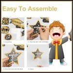 Black and Gold Graduation Party Centerpieces - 36 pcs