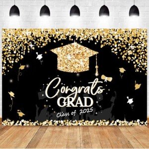 2025 Graduation Decorations: Banner and Backdrop Set