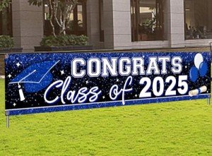 Blue Congrats Grad Banner - Class of 2025