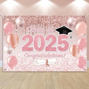 Pink Graduation Decorations for Class of 2025