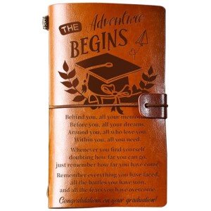 Graduation Gift Leather Journal - 140 Refillable Pages