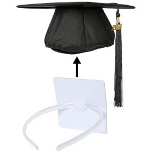 Graduation Cap Headband - Clear Hair Accessory