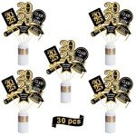 30 Pack Black and Gold Graduation Centerpiece Sticks