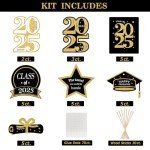 30 Pack Black and Gold Graduation Centerpiece Sticks