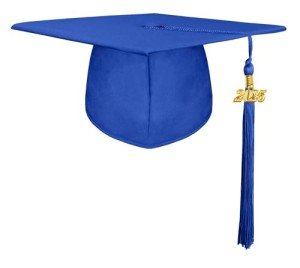Royal Blue Graduation Cap with 2025 Tassel Charm