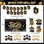 Black and Gold 2025 Graduation Party Supplies