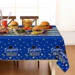 Graduation Tablecloths Blue and Gold - 3 Pack